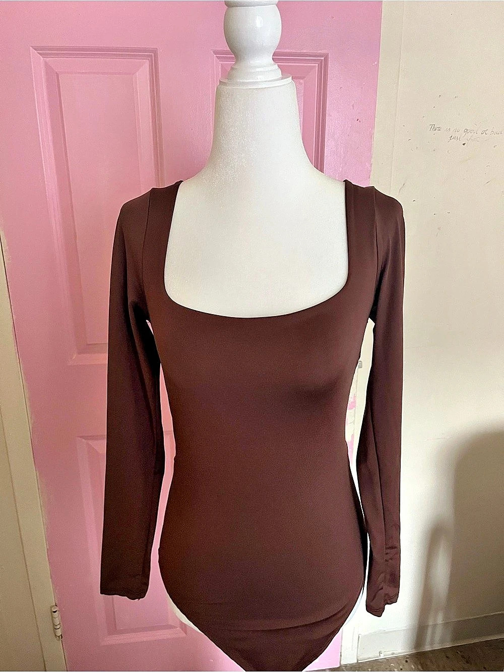 Brown Long Sleeve Bodysuit